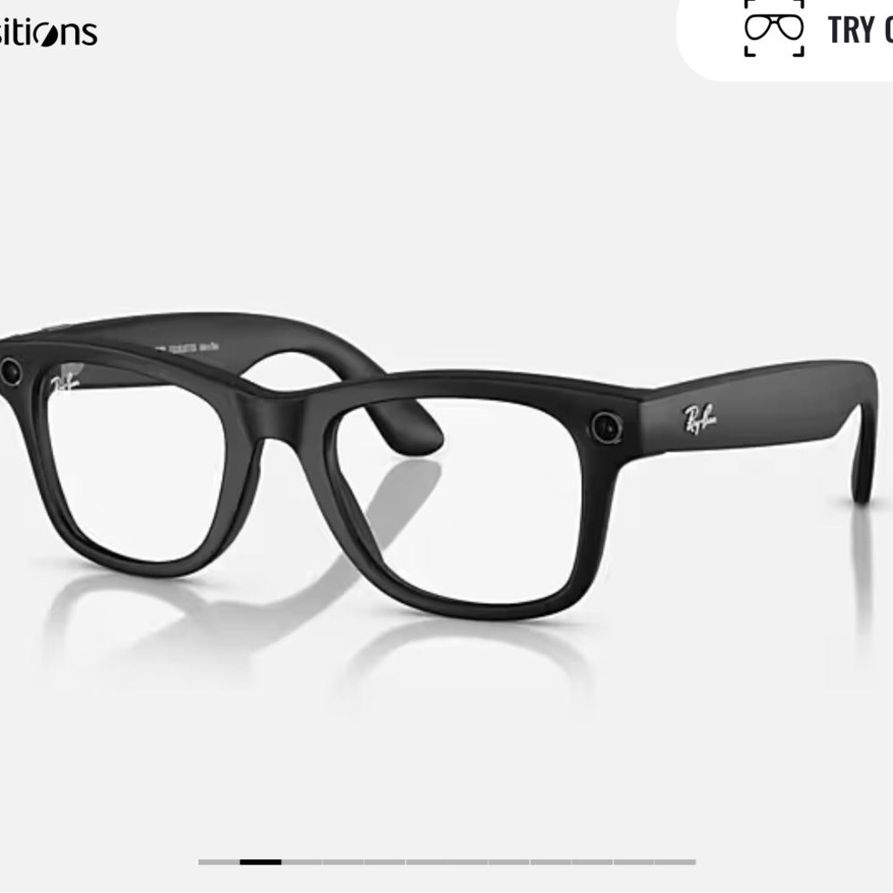 Brand New! Ray-Ban Meta Wayfarer Matte Black transitions to G15 green lenses